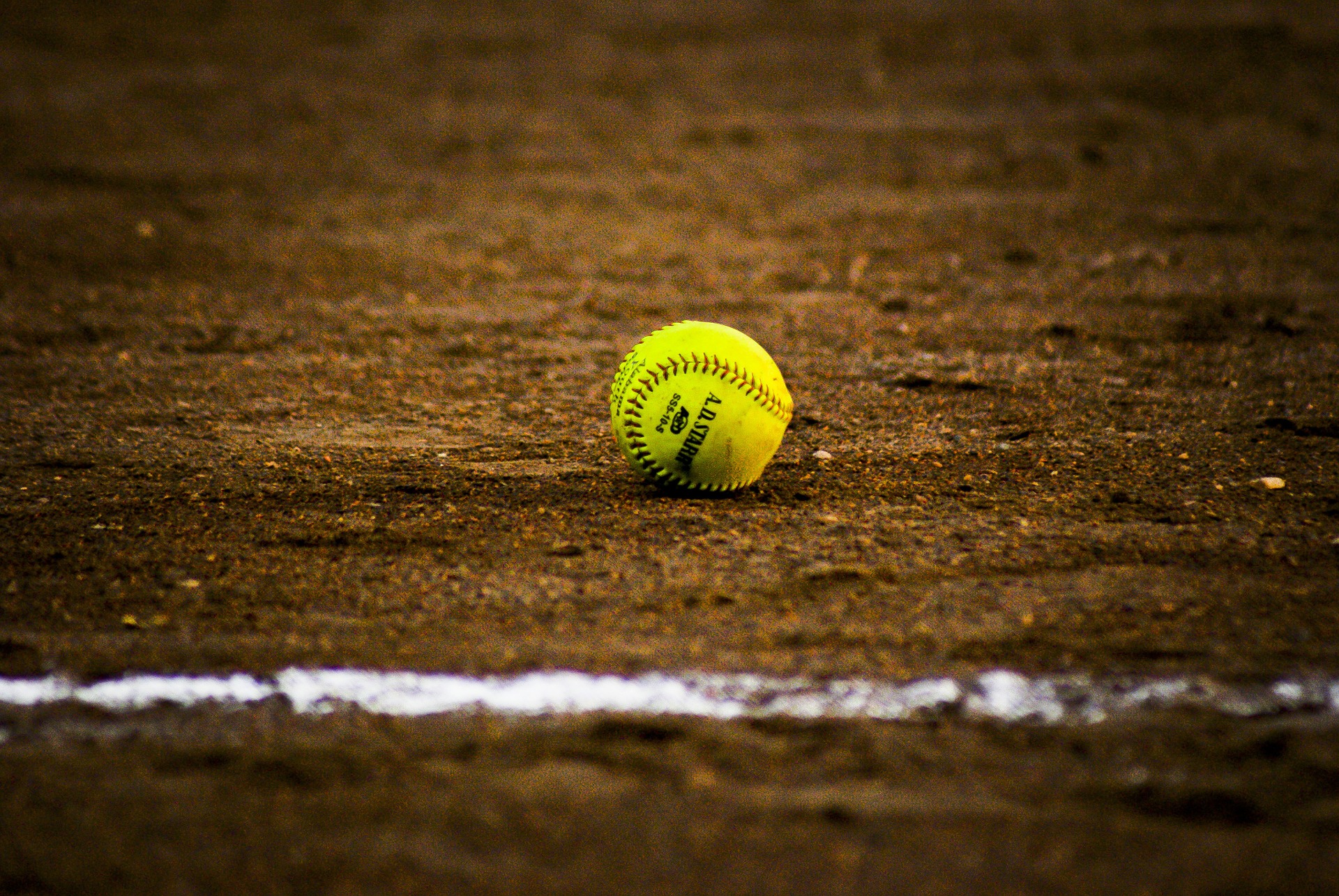 softball on a pitch